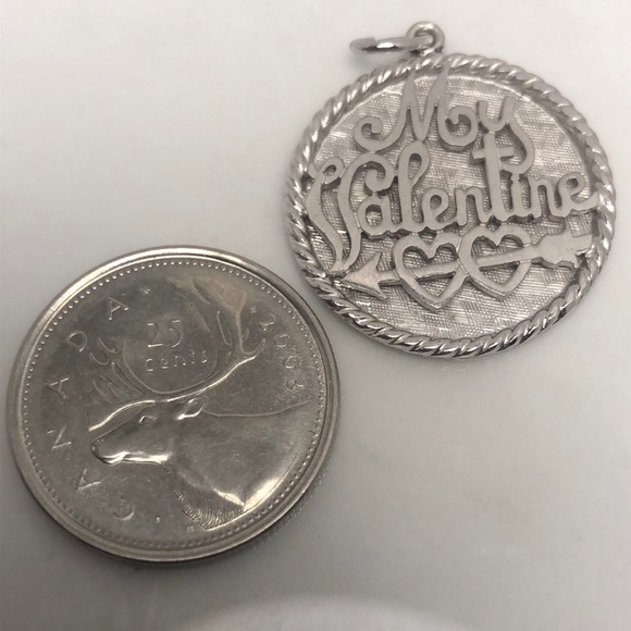 My Valentine sterling silver vintage pendant bracelet charm - Picture 3 of 4
